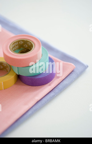 Masking tape and cloth Stock Photo