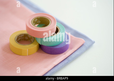 Masking tape and cloth Stock Photo