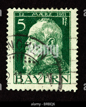 Postage stamp from Bavaria depicting Prince Regent Luitpold Stock Photo