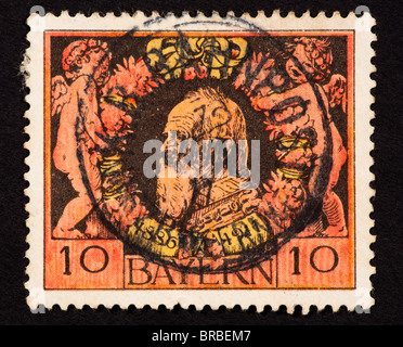 Postage stamp from Bavaria depicting Prince Regent Luitpold. Stock Photo