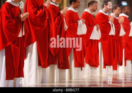 Priest Ordinations in Notre Dame cathedral, Paris, France Stock Photo