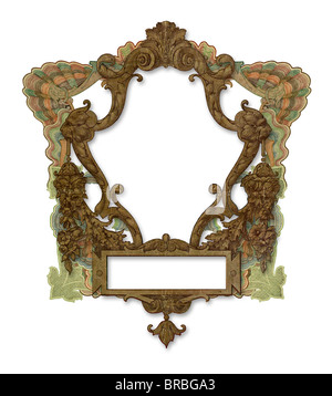 Luxuriously illustrated old colored victorian frame. Stock Photo