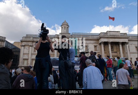 Protest the Pope, March and Rally near Trafalgar Square in London England UK 18th September 2010 Stock Photo