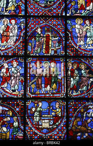 Stained glass, Notre-Dame de Chartres Cathedral, UNESCO World Heritage Site, Chartres, Eure-et-Loir, France