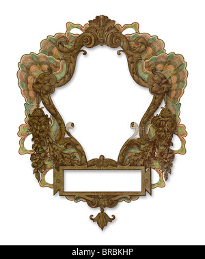 Luxuriously illustrated old colored victorian frame. Stock Photo