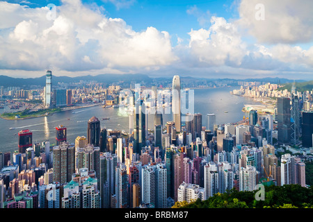 City skyline and Victoria Harbour viewed from Victoria Peak, Hong Kong ...