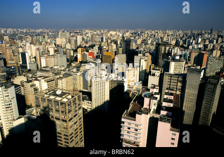 São Paulo city skyline from the rooftop observation deck of Edifício Itália Stock Photo
