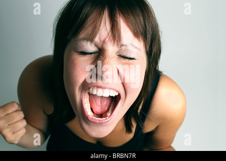 A screaming woman Stock Photo