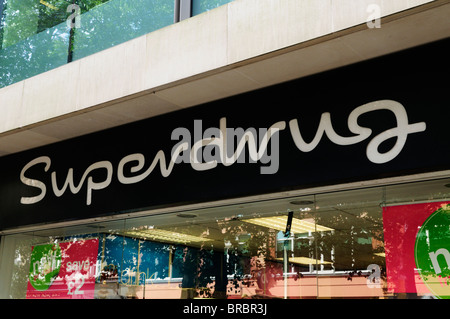 Superdrug Pharmacy drug store sign logo, London, England, Uk Stock Photo