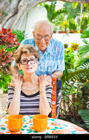 portrait of senior couple outdoors Stock Photo