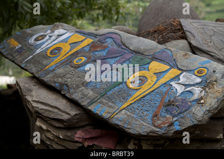 tibetan colorful marnyi stone Stock Photo