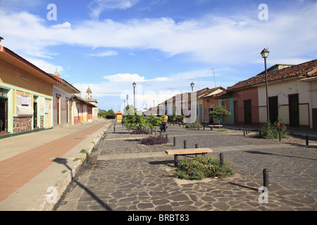 Calle La Calzada, Granada, Nicaragua, Central America Stock Photo