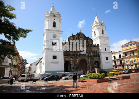 Catedral de Nuestra Senora de la Asuncion, Casco Antiguo, San Felipe District, Old City, UNESCO, Panama City, Panama Stock Photo