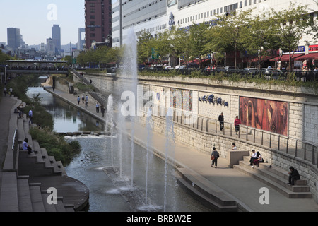 Cheonggyecheon Stream, Seoul, South Korea Stock Photo