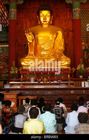 Sakyamuni Buddha, Jogyesa Temple, Seoul, South Korea Stock Photo