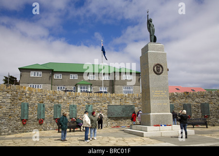 Liberation Monument (1982 War Memorial) in Port Stanley, Falkland Islands (Islas Malvinas) Stock Photo