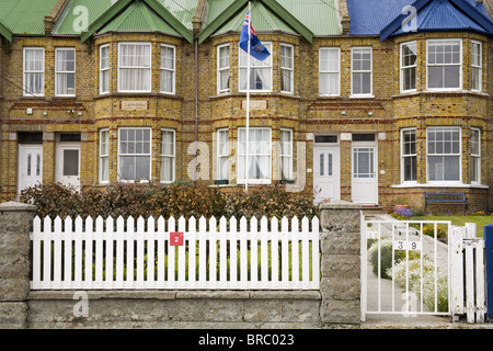 Jubilee Villas on the waterfront in Port Stanley, Falkland Islands Stock Photo