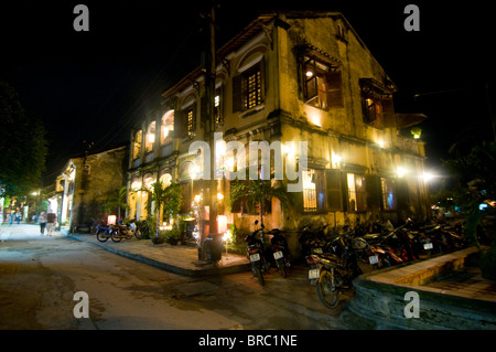 Night shot of colonial houses, Hoi An, Vietnam, Indochina, Asoa Stock Photo