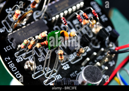 Closeup of an electronic circuit board. Stock Photo
