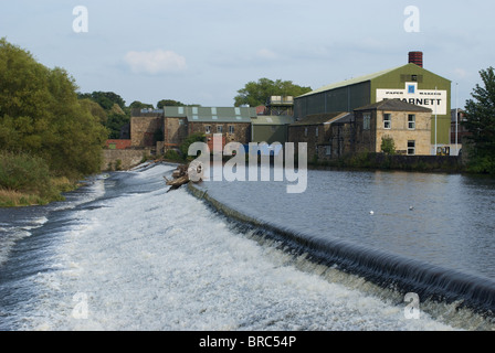 Weir on the River Wharfe Otley Stock Photo - Alamy