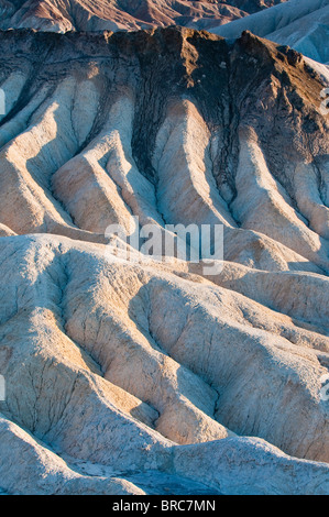 Rock formations ob Zabriski Point in the evening light, Death Valley National Park, California, USA Stock Photo