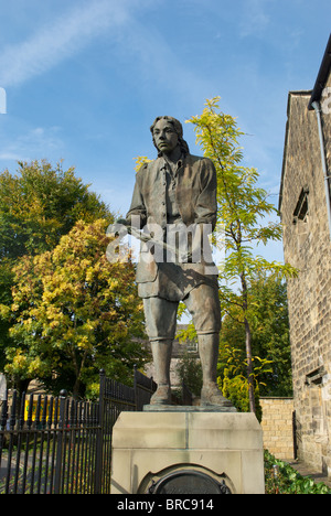 The statue of Thomas Chippendale erected outside his birthplace in Otley Leeds West Yorkshire UK Stock Photo