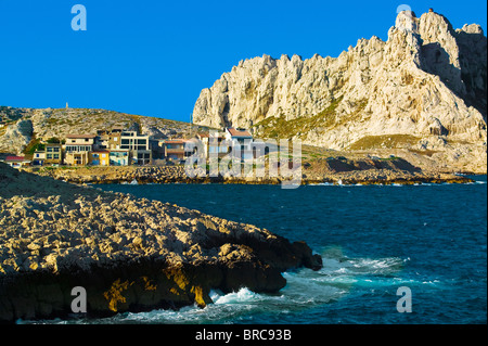 LES GOUDES AND MAIRE ISLAND, MARSEILLE, PROVENCE, FRANCE Stock Photo