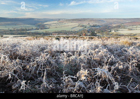 The village of Commondale in the North York Moors national park on a frosty morning Stock Photo