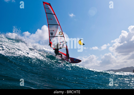 Windsurfing, Kauai, Hawaii Stock Photo