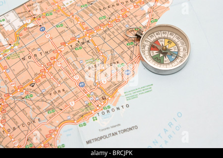 compass Ontario map Stock Photo - Alamy