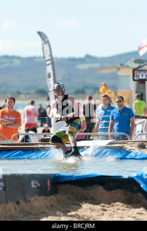 Wakeboarding at Animal Windfest 2010, held at Sandbanks, Poole. Stock Photo