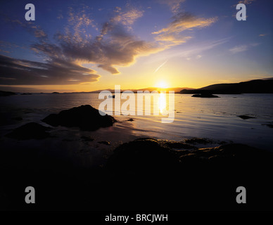Kenmare Bay, Co Kerry, Ireland; Sunset Over The Water Stock Photo