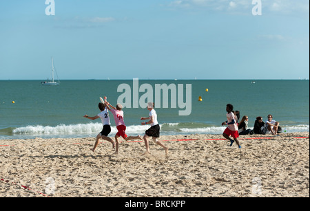 Extreme Frisbee, one of the events at Windfest 2010, held at Sandbanks beach, Poole. Stock Photo