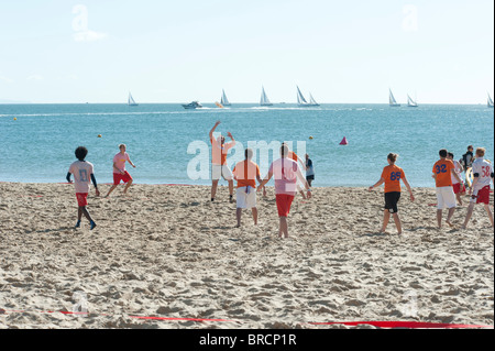 Extreme Frisbee, one of the events at Windfest 2010, held at Sandbanks beach, Poole. Stock Photo