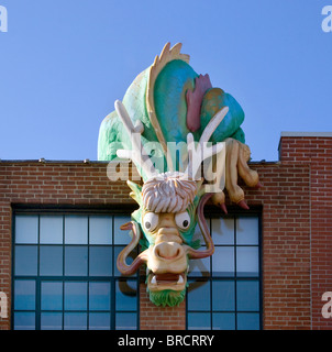 Dragon on the Childrens Museum in Providence Rhode Island Stock Photo