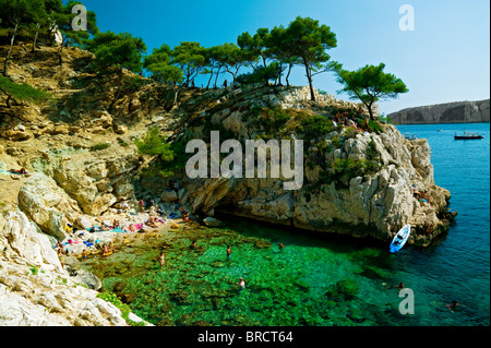 CALANQUE OF SUGITON, MARSEILLE, PROVENCE, FRANCE Stock Photo