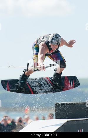 Wakeboarding at Animal Windfest 2010, held at Sandbanks, Poole. Stock Photo