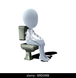 concept figure on a toilet