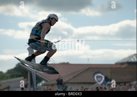 Wakeboarding at Animal Windfest 2010, held at Sandbanks, Poole. Stock Photo