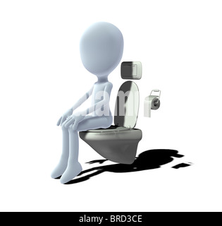 concept figure on a toilet