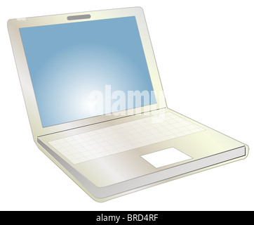 Notebook Style Computer Stylized notebook computer. All on white background Stock Photo - Alamy