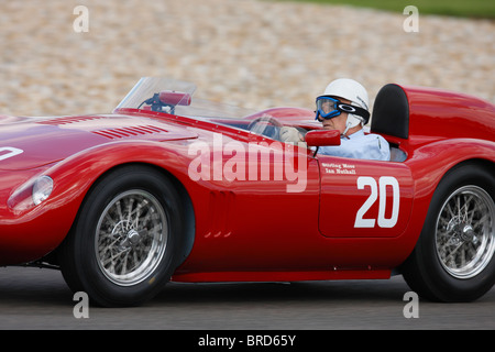 Sir Stirling Moss driving a 1956 OSCA FS372 at the 2010 Goodwood Revival meeting Stock Photo