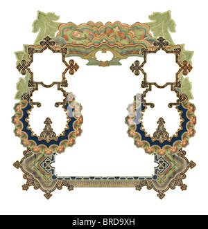 Luxuriously illustrated old colored victorian frame. Stock Photo