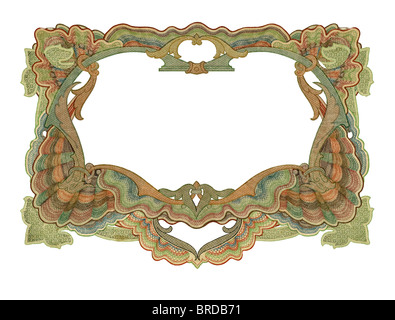 Luxuriously illustrated old colored victorian frame. Stock Photo