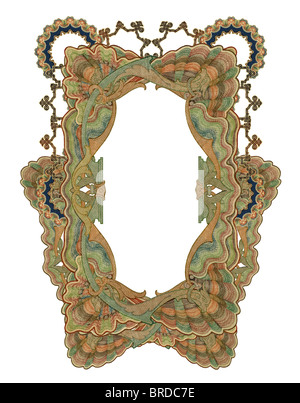 Luxuriously illustrated old colored victorian frame. Stock Photo