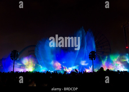 Disneyland Water and Light Show Stock Photo