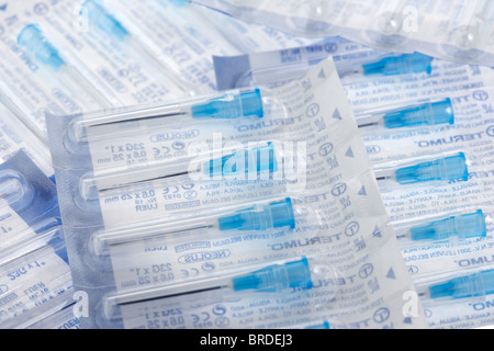 packs of hypodermic needles Stock Photo