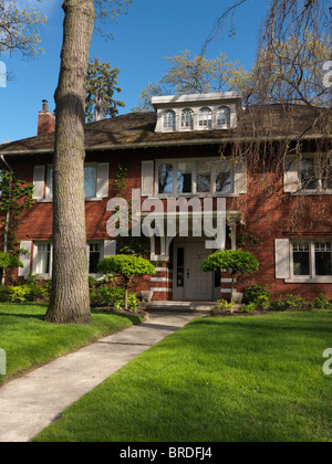 Beautiful large victorian family house springtime scenery in Canada Stock Photo