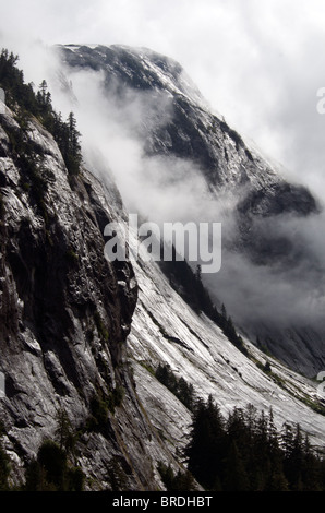 Cliff face Rudyerd Bay Misty Fjords National Monument and Wilderness near Ketchikan Inside Passage Alaska USA Stock Photo