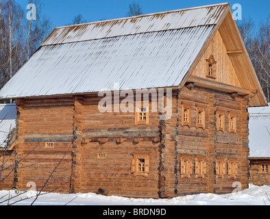Log wooden house, winter Russia Stock Photo - Alamy